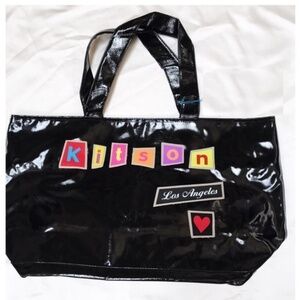 KITSON Los Angeles Black Vinyl Lrg. TOTE BAG